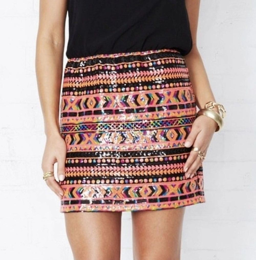 Festival Urban Outfitters I. Image Neon Sequined Skirt Small